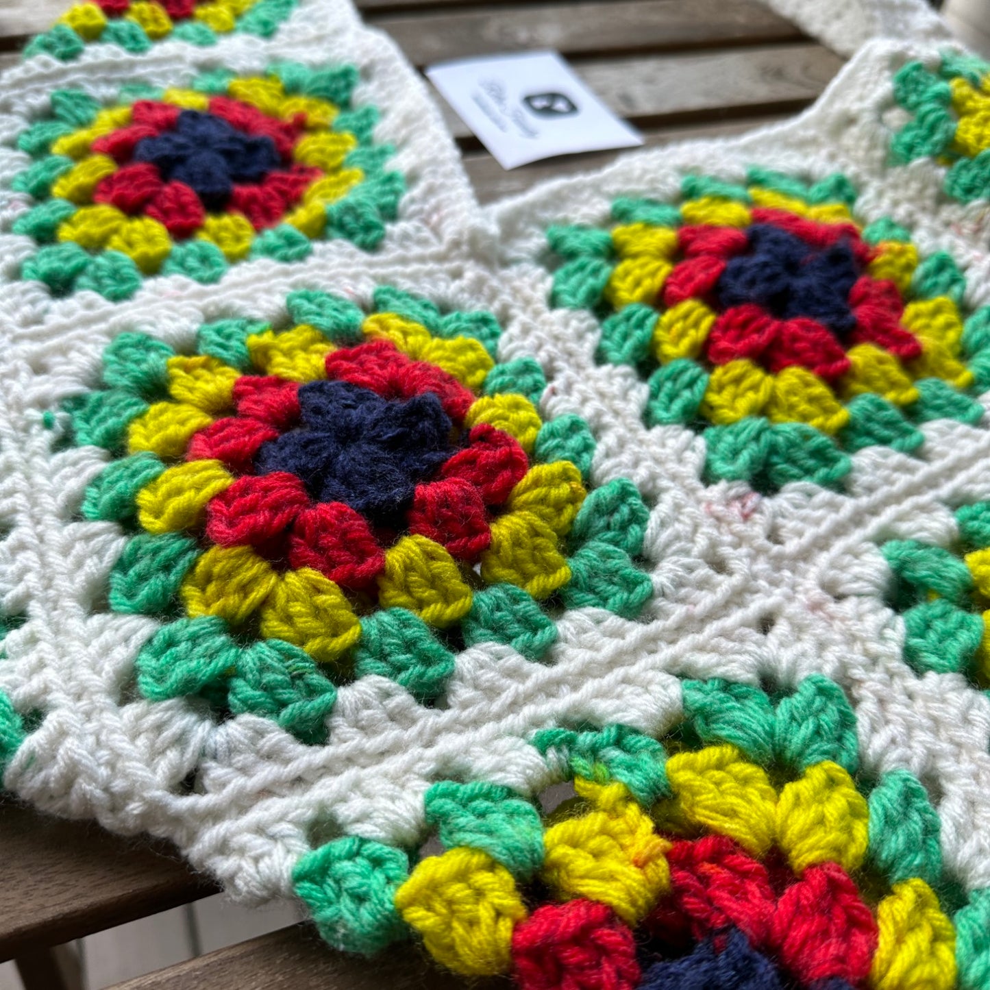 Boho Granny Square  Crochet Shoulder Bag or Tote Bag or Purse