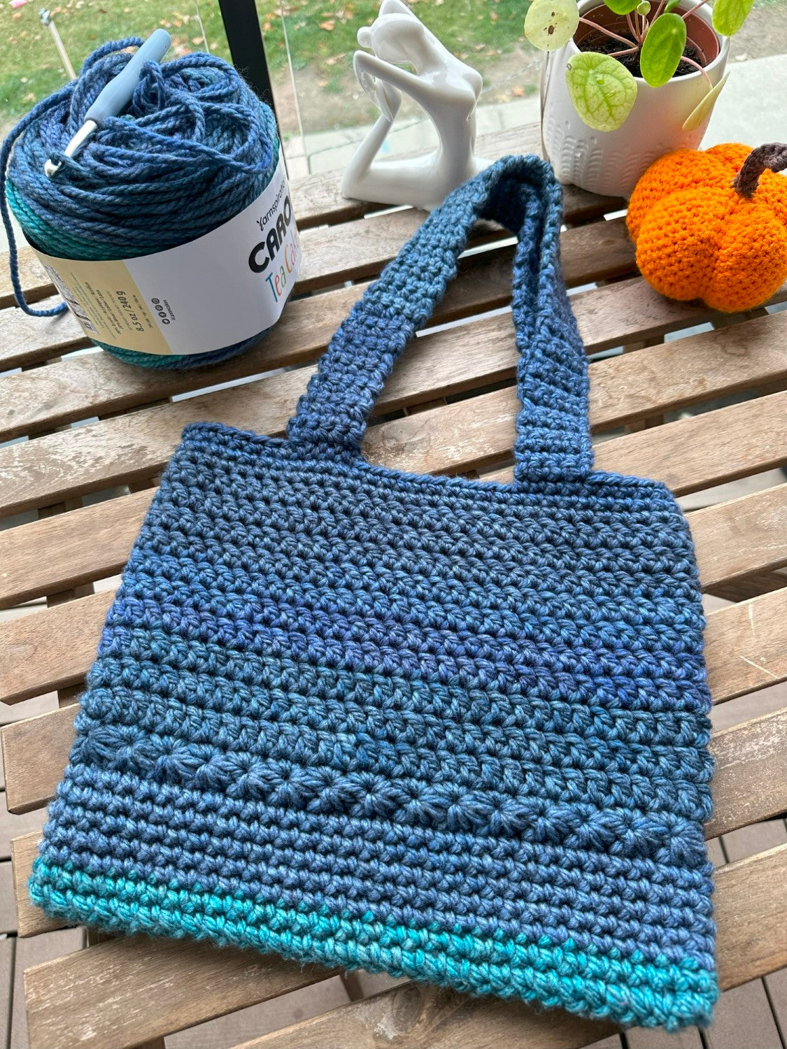 Ocean Lights Crochet Shoulder Bag or Tote Bag