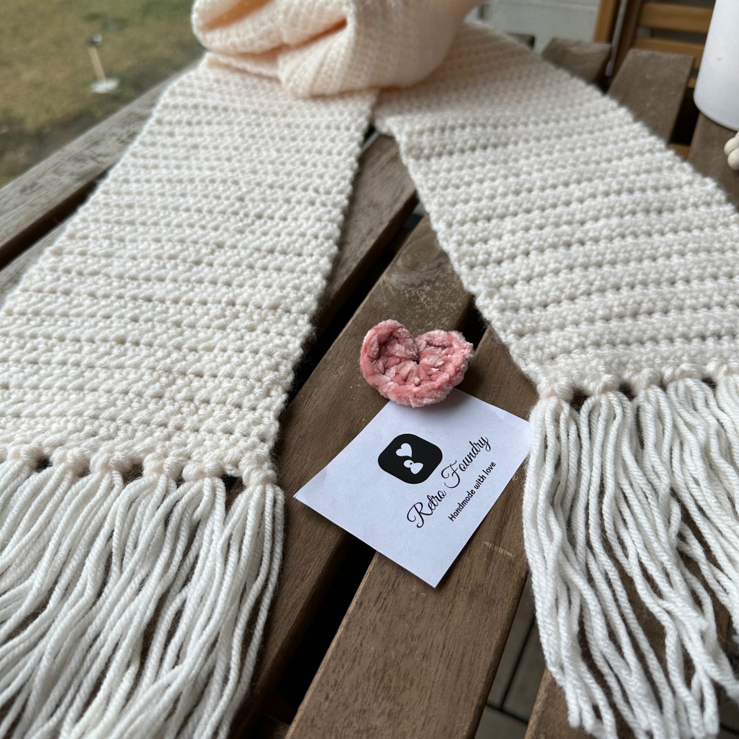 Crochet Fringe Long Scarf