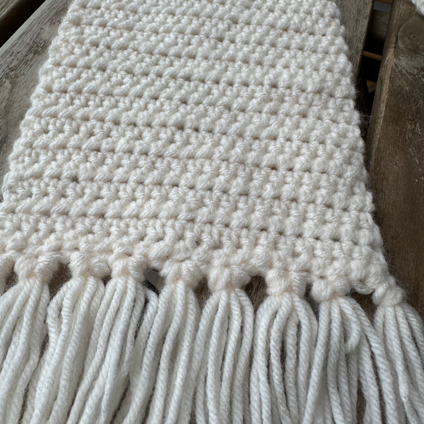 Crochet Fringe Long Scarf