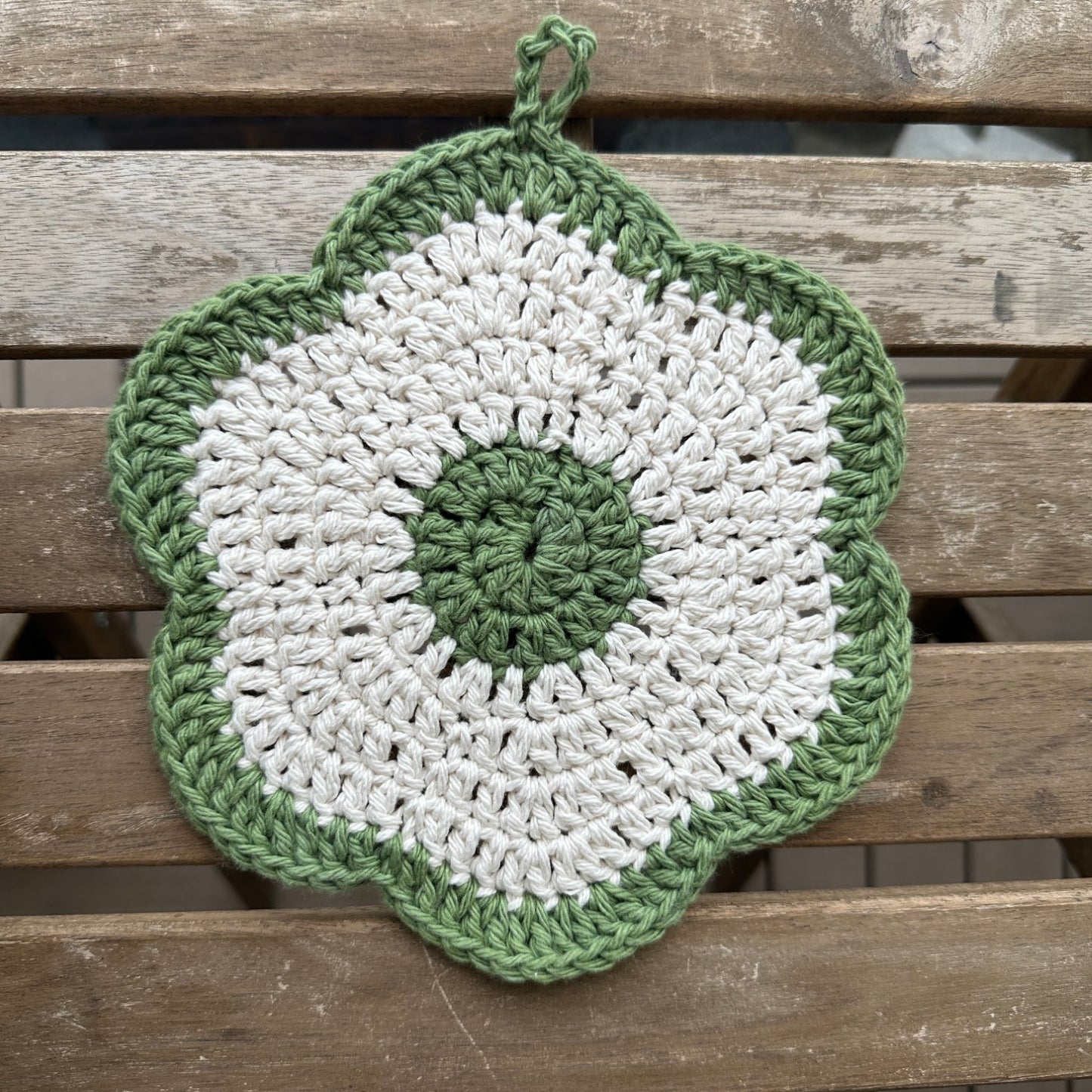 Crochet Daisy Flower Cotton Dishcloth