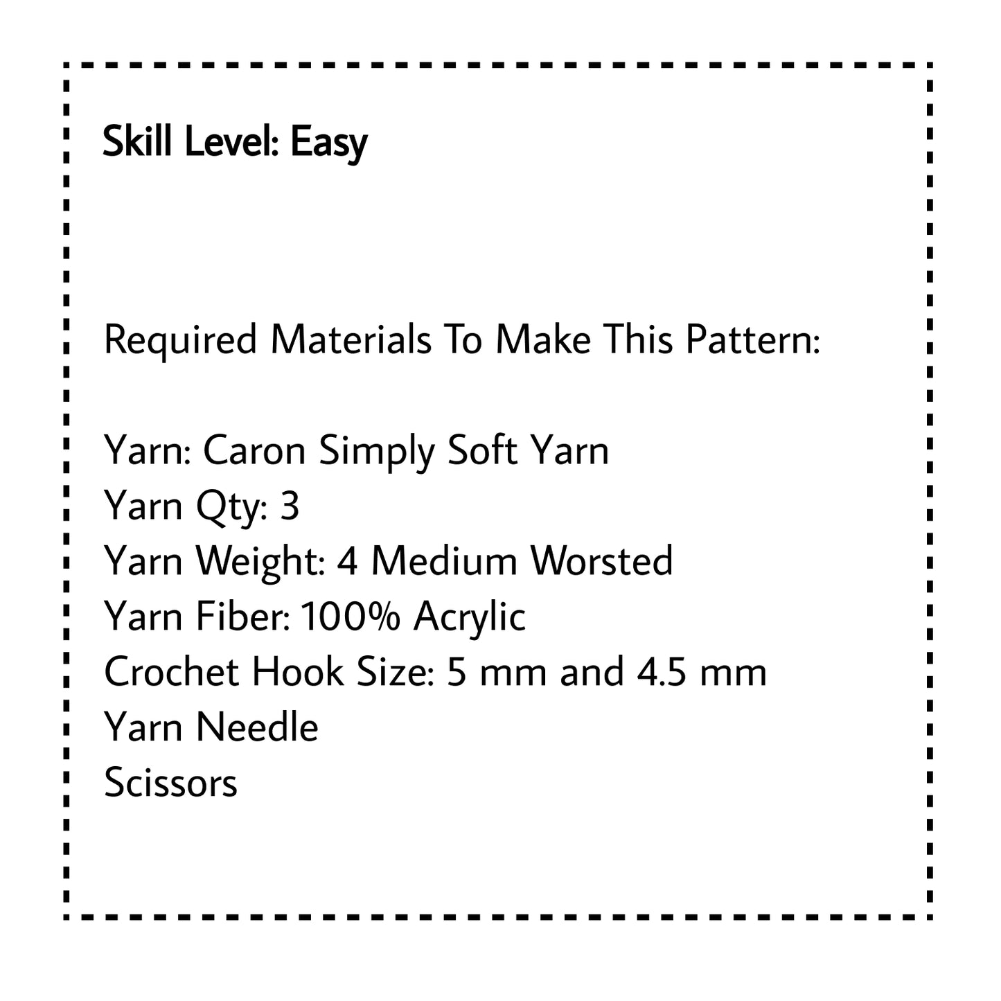 Materials needed to create a crochet flower bouquet table placement.
