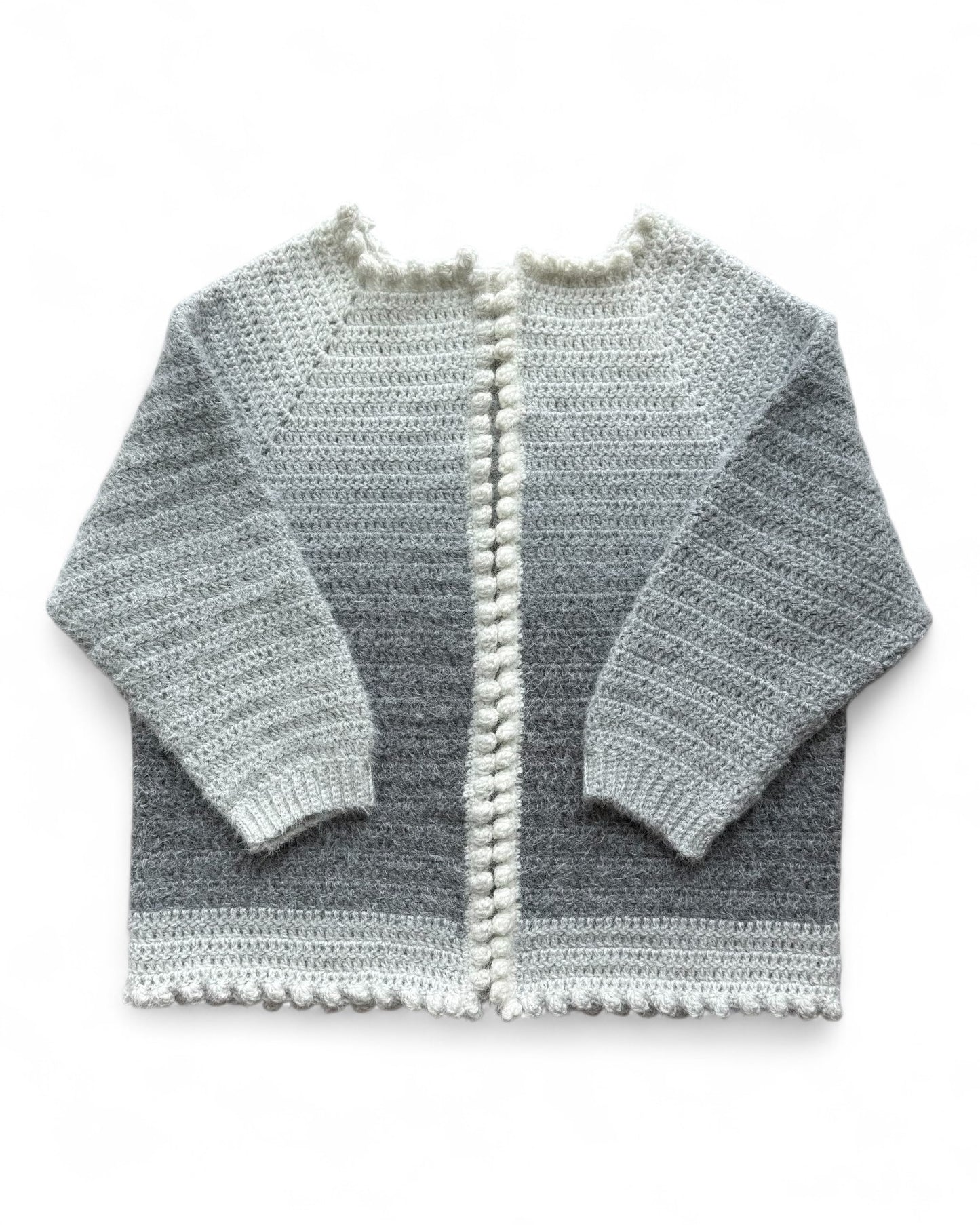 Top Down Popcorn Cardigan Crochet Pattern