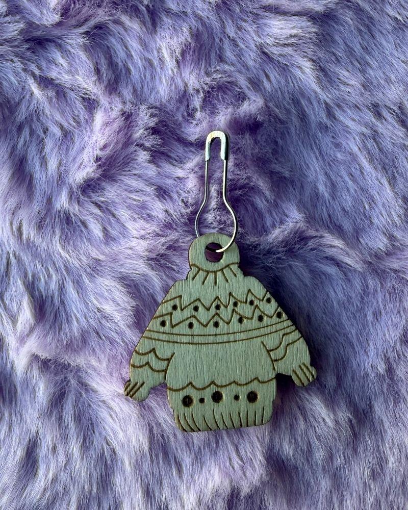 Wooden Cardigan Hanging Stitch Markers for Crochet & Knitting