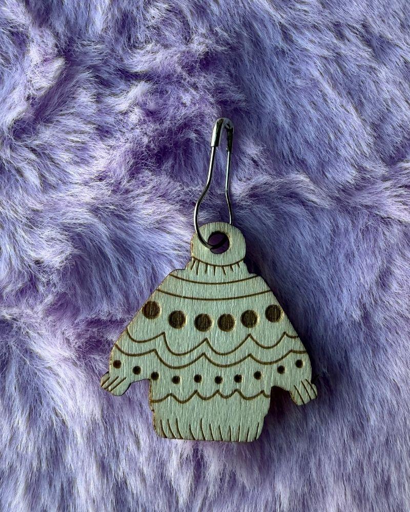 Wooden Cardigan Hanging Stitch Markers for Crochet & Knitting