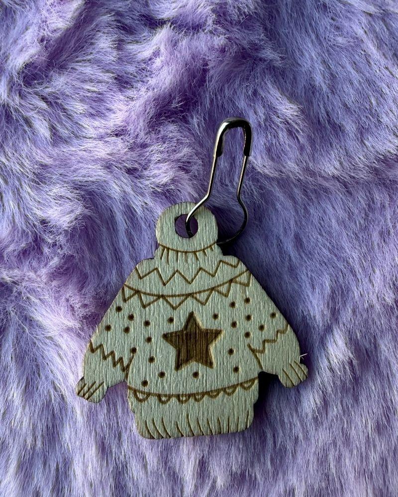Wooden Cardigan Hanging Stitch Markers for Crochet & Knitting