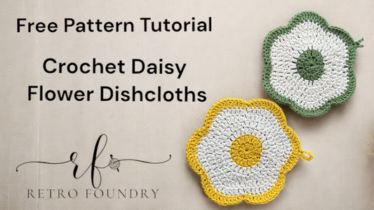 Crochet Daisy Flower Dishcloth