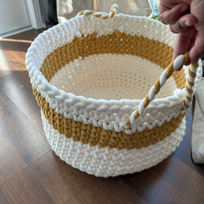 Handmade Crochet Bernat Plush Big Giant Boujee Basket - Home Decor & Organization