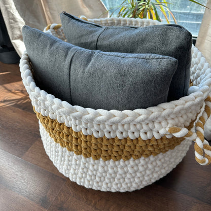 Handmade Crochet Bernat Plush Big Giant Boujee Basket - Home Decor & Organization