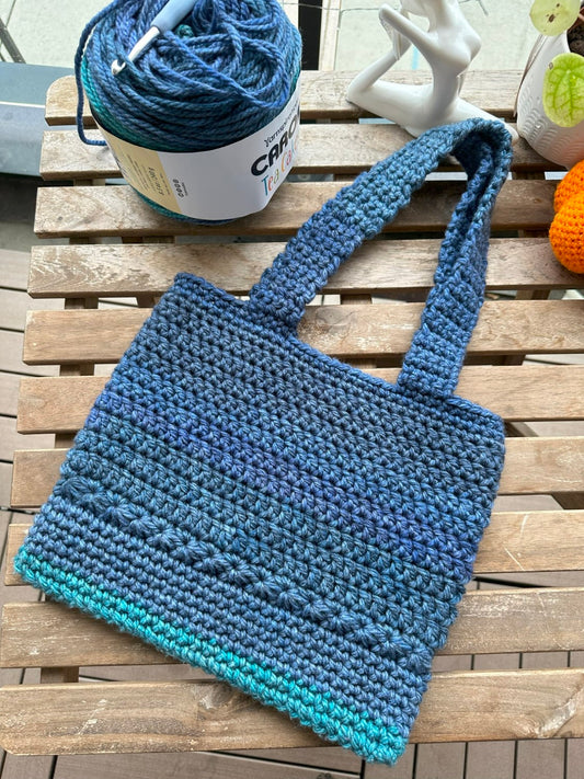 Ocean Lights Crochet Shoulder Bag or Tote Bag