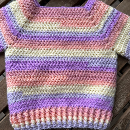 Caron Crochet Baby Pullover and Beanie Set