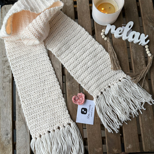Crochet Fringe Long Scarf