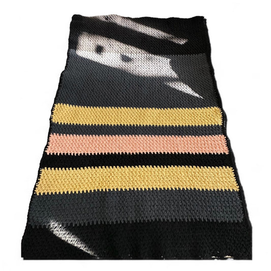 Retro Foundry blanket made from Bernat Blanket Yarn.