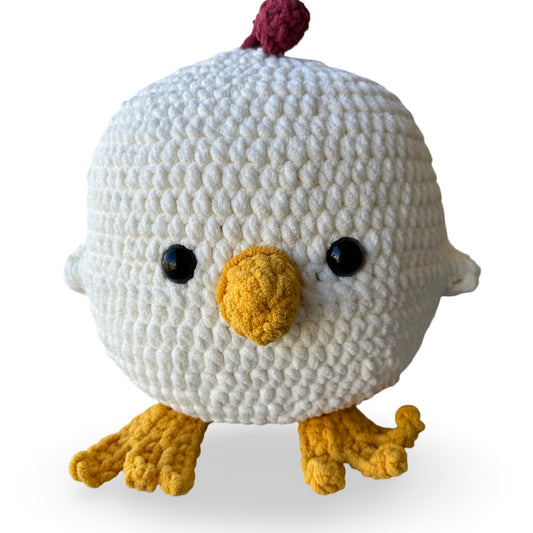 Crochet Fat Chicken White Background