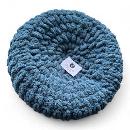 Crochet Pet Bed or Meditation Cushion White Background