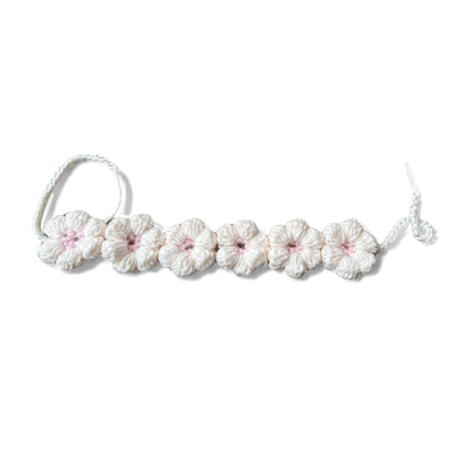 Crochet Puffy Flower Headband White Background
