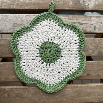 Crochet Daisy Flower Cotton Dishcloth