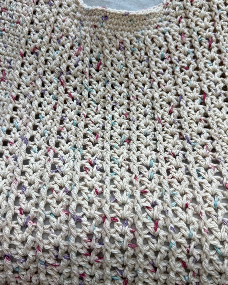 Vintage Cotton Handmade V Stitch Tote Bag