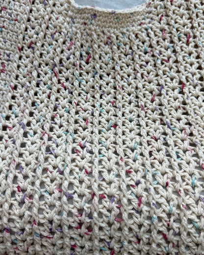 Vintage Cotton Handmade V Stitch Tote Bag
