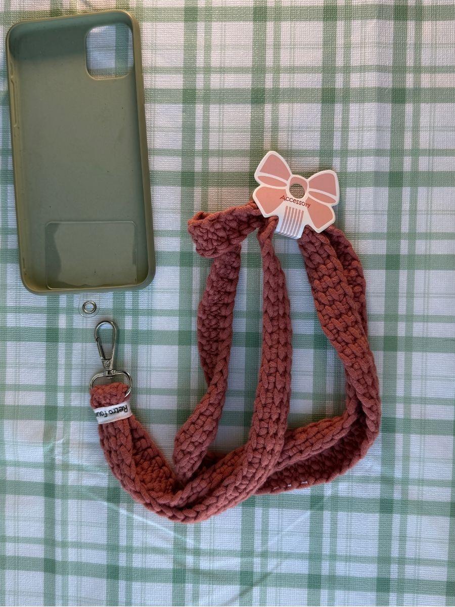 Handmade Tunisian Crochet Phone Cross Body Strap - Soft, Hands-Free & Everyday Durable