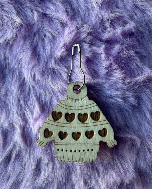 Wooden Cardigan Hanging Stitch Markers for Crochet & Knitting