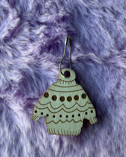 Wooden Cardigan Hanging Stitch Markers for Crochet & Knitting