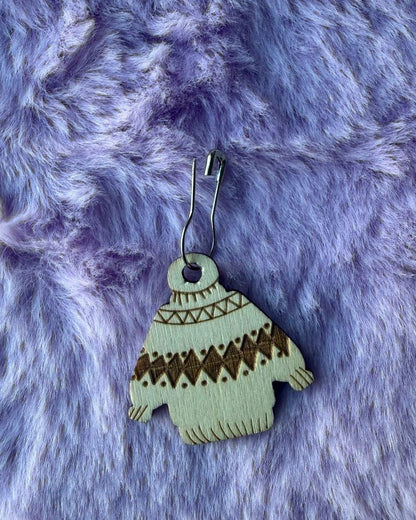 Wooden Cardigan Hanging Stitch Markers for Crochet & Knitting