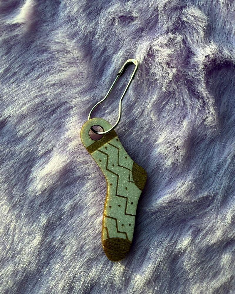 Wooden Sock Hanging Stitch Markers for Crochet & Knitting