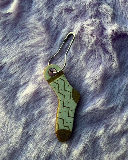 Wooden Sock Hanging Stitch Markers for Crochet & Knitting