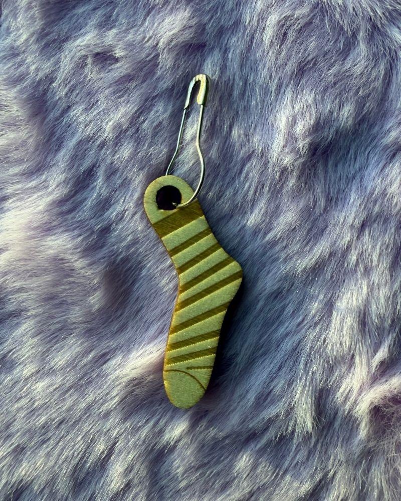 Wooden Sock Hanging Stitch Markers for Crochet & Knitting