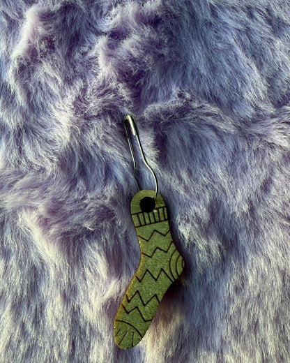 Wooden Sock Hanging Stitch Markers for Crochet & Knitting